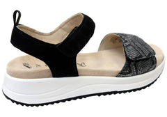 Caprice Avarii Womens Comfortable Wide Fit Leather Adjustable Sandals