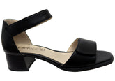 Caprice Bahlia Womens Comfortable Wide Fit Leather Mid Heel Sandals