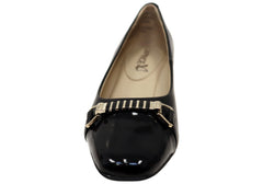 Caprice Donnar Womens Comfortable Wide Fit Leather Mid Heel Pumps