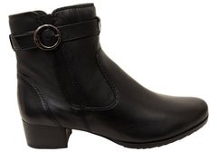 Caprice Delinat Womens Extra Wide Fit Comfortable Leather Ankle Boots