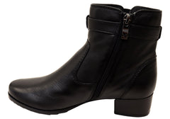 Caprice Delinat Womens Extra Wide Fit Comfortable Leather Ankle Boots