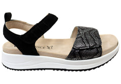 Caprice Avarii Womens Comfortable Wide Fit Leather Adjustable Sandals