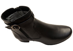 Caprice Delinat Womens Extra Wide Fit Comfortable Leather Ankle Boots